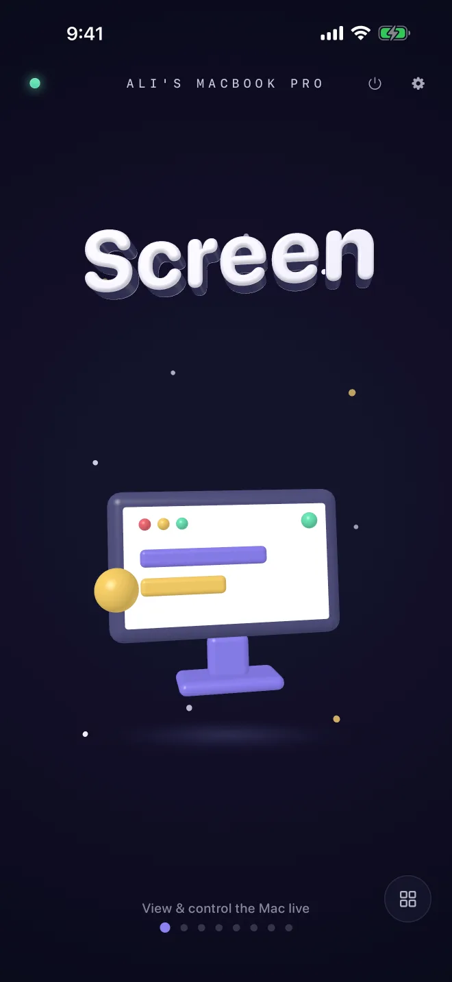 The companion home screen in the Cosmos world
