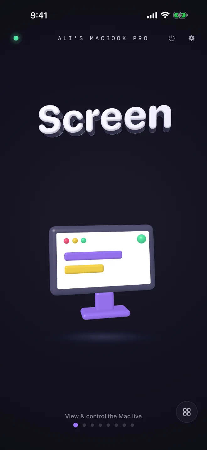 The companion home screen in the Neon world