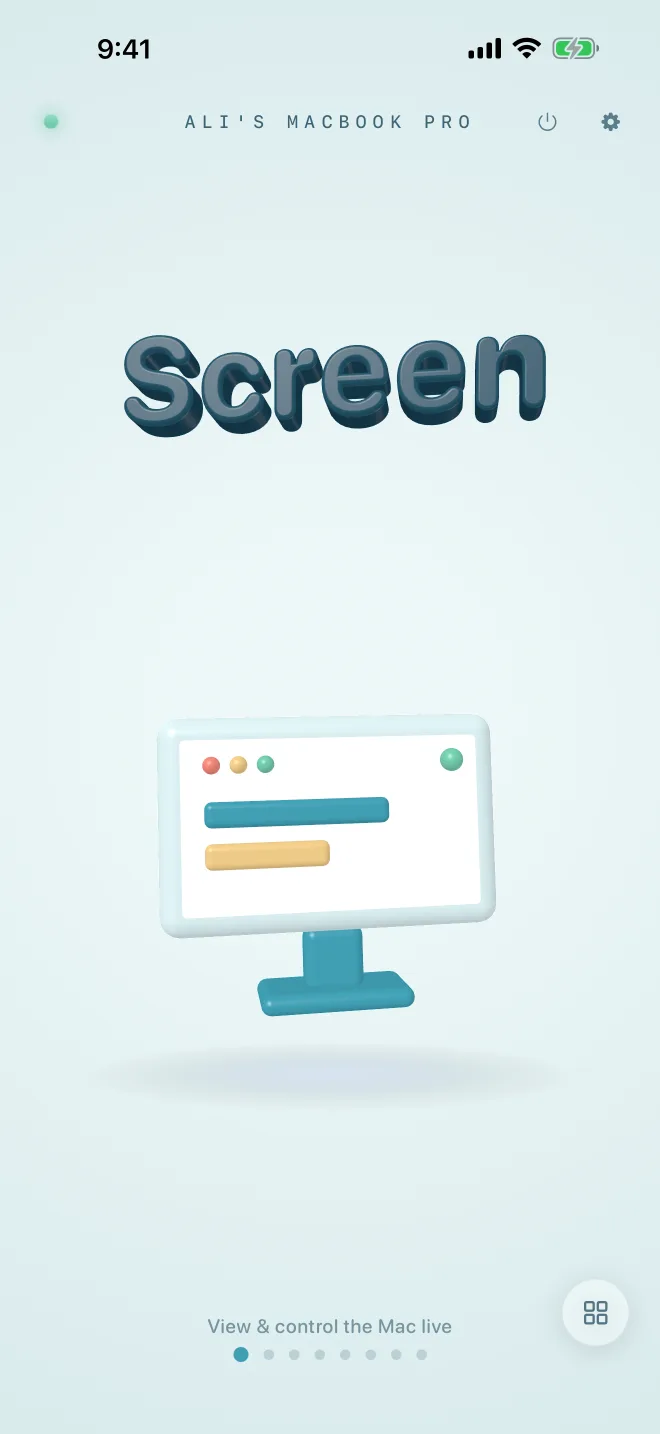 The companion home screen in the Ocean world