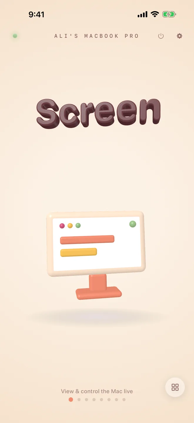 The companion home screen in the Sunset world